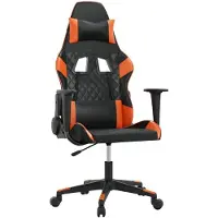 Syfax Gaming-Stuhl mit Massagefunktion Schwarz und Orange Kunstleder