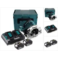 Makita DHS 782 PG2J Akku Handkreissäge 36V (2x18V) 190 mm Brushless im Makpac + 2x 6,0 Ah Akku + Doppelladegerät