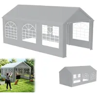 XMTECH Partyzelt Pavillon 3x6 m wasserdicht UV-Schutz 50+ mit herausnehmbaren Seitenteilen, Gartenpavillon Hochzeitszelt 18m² mit PE-Plane, stabil & wetterfest – Grau