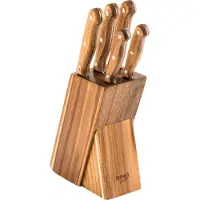 Lamart Set of 5 LT2080 knives in a Wood Lamart block