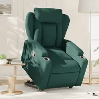 Prolenta Maison Exclusive - Relaxsessel mit Aufstehhilfe Dunkelgrün Stoff