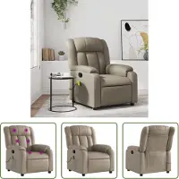 The Living Store Massagesessel Cappuccino-Braun Kunstleder