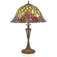 Casa Padrino Tiffany Tischleuchte Hockerleuchte im Mosaik Design, Mehrfarbig, Durchmesser 40 cm, Modell ModX3b