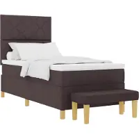 Syfax Boxspringbett mit Kissen Dunkelbraun 200 x 100 cm Stoff