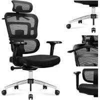 MarkAdler Expert 4.9 Schreibtischstuhl Bürostuhl 150 kg ergonomisch Mesh-HD-Gewebe Luftzirkulation Gummiräder Schwarz