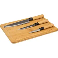 5five Simply Smart Schneidebrett aus Bambus und 3 Edelstahlmesser BLACK BAMBOU