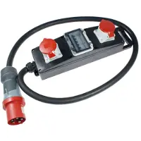 As Schwabe as-Schwabe Vollgummi-Stromverteiler CEE 400V 63A 5G16 auf 2x CEE 400V 32A IP44
