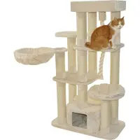 Nanook Stabiler Kratzbaum Memphis XXL beige für große Katzen, 85x49x158 cm, XL Sisalstämme & Plüsch