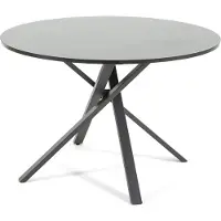Idea New Garden Srl Runder Tisch Ø110 cm mit melaminbeschichteter und gekreuztem Metallgestell – modernes, stabiles und vielseitiges Design für Küche, Esszimmer und Büro – CARLO – Granit