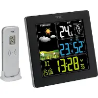 TFA-Dostmann Sun 2, Schwarz, Innen-Hygrometer, Innen-Thermometer, Außen-Hygrometer, Außen-Thermometer, Hygrometer, Thermometer, Hygrometer, Thermometer, Kunststoff, 10 - 99%