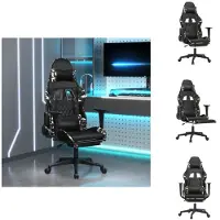vidaXL Gamingstuhl mit Massage Fußstütze Schwarz Tarnfarben Kunstleder - Gaming-Sessel