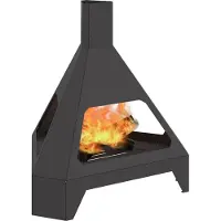 vidaXL Feuerstelle Schwarz 50 x 43 x 52 cm Wetterfeststahl