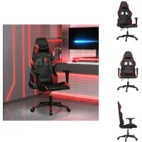 vidaXL Gaming-Stuhl Schwarz und Weinrot Kunstleder - Gaming-Sessel