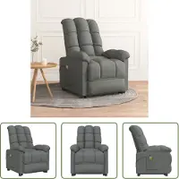 The Living Store Massagesessel Dunkelgrau Stoff