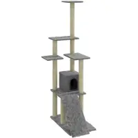 Syfax Kratzbaum mit Sisal-Kratzsäulen Hellgrau 155 cm