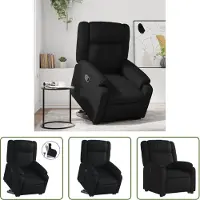 The Living Store Relaxsessel mit Aufstehhilfe Schwarz Kunstleder