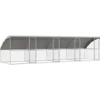 Syfax Hundekäfig 4 pcs Silber 8 x 2 x 2 m Verzinkter Stahl