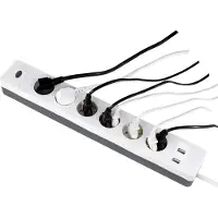 REV Combi Steckdosenleiste 6-fach + 2x USB 1,4m + ÜSS (0015654103)