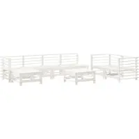 vidaXL 8-tlg. Garten-Lounge-Set Weiß Massivholz Kiefer