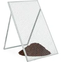 Relaxdays Durchwurfsieb, HxB: 100 x 60 cm, verzinktes Gartensieb, Streckmetall 15 x 25 mm, Kompostsieb, Stahl, silber