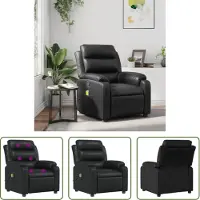 The Living Store Massagesessel Schwarz Kunstleder