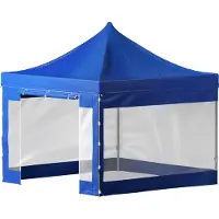 SucceBuy 10 x 10 ft Pop-Up-Überdachungszelt, Terrassenpavillon für den Außenbereich mit abnehmbaren Seitenwänden und Tasche auf Rollen, UV-beständiger wasserdichter Unterstand für Party