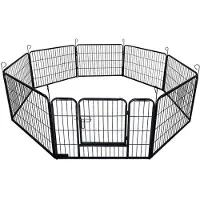 HOME DELUXE - Welpenauslauf BARKI - 80 x 60 cm, 8-Teilig, Farbe: Schwarz, inkl. Türverriegelung, abgerundete Ecken und Kanten I Welpenspielplatz Welpenfreilauf