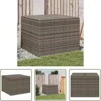 The Living Store Gartentruhe Grau 291L Poly Rattan