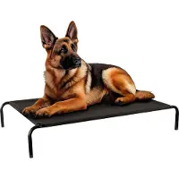 Petsona Hundebett Hundeliege Haustierbett Indoor Outdoor Erhöht Kausicher Langlebig Mittelgroße Hund Betten Haustier Bequeme Haustier-Hängematte Für Ultimative Entspannung 109X20x71cm, Schwarz