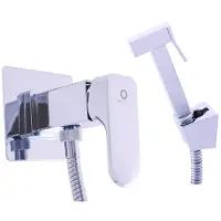 RAV Bidetmischer mit festem Standfuß und YUKON Handbrause in Chrom SLEZAK Oberfläche: Handbrause verchromt,