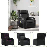 The Living Store Massagesessel Schwarz Kunstleder