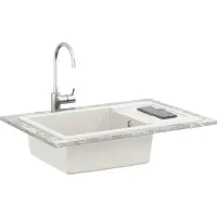 vidaXL Waschbecken Weiß 780 x 500 mm 80% Quarz und 20% Harz