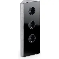 Wipo MIRA Eck Glas Eck-Steckdosenelement SCHWARZ - Schuko 3-fach / Steckdosen