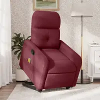 Prolenta Maison Exclusive - Massagesessel mit Aufstehhilfe Weinrot Stoff