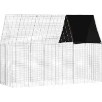 vidaXL Hasenkäfig Silber 300 x 100 x 210 cm Verzinkter Stahl