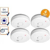Elro 4er Set optische Rauchmelder DIN 14604 mit 1-Jahres Batterie