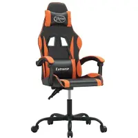 Syfax Gaming-Stuhl Schwarz und Orange Kunstleder