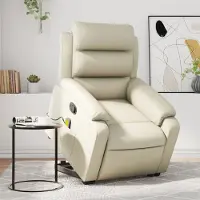 vidaXL Best Möbel Massagesessel mit Aufstehhilfe Creme Kunstleder - Fernseh- & Relaxsessel CL1537495 2parcel