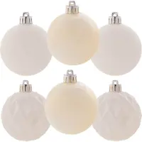 Kadax Set Christbaumkugeln 6 Stück 6 cm weiß