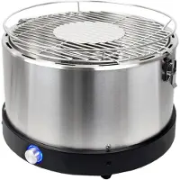 Syntrox Germany Syntrox Raucharmer Holzkohlegrill aus Edelstahl rund, H 245 mm