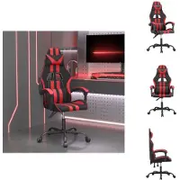 vidaXL Gaming-Stuhl Drehbar Schwarz und Rot Kunstleder - Gaming-Sessel