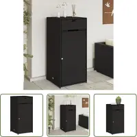 The Living Store Gartenschrank Schwarz 55x55x111 cm Poly Rattan