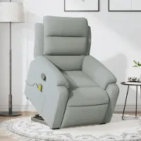 Prolenta Maison Exclusive - Massagesessel mit Aufstehhilfe Hellgrau Samt