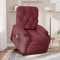 Prolenta Maison Exclusive - Massagesessel mit Aufstehhilfe Weinrot Stoff