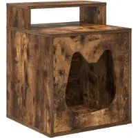 Syfax Katzenhaus Geräucherte Eiche 42,5 x 40 x 53,5 cm Holzwerkstoff