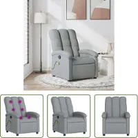 The Living Store Massagesessel Hellgrau Stoff