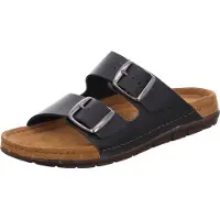 Rohde Damen Pantolette aus Leder mit Schnallen und Memoryfußbett Rodigo-D 5865, Größe:41 EU, Farbe:Schwarz