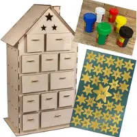 Rayher Hobby Materialen Adventskalender Holzbausatz für kreative Weihnachtsvorfreude