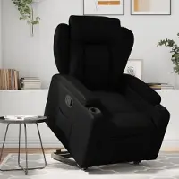 Prolenta Maison Exclusive - Relaxsessel mit Aufstehhilfe Schwarz Kunstleder