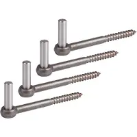 Alberts 4 x Kloben zum Einschrauben aus Edelstahl 155 mm Länge, J-Haken, mit Gewinde